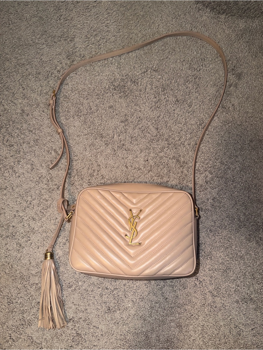 Saint Laurent Quilted Leather Crossbody with Tassel